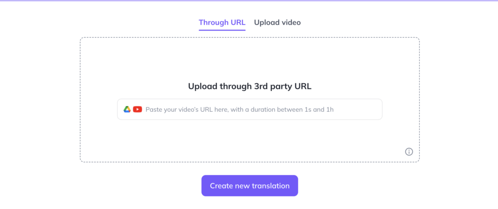 heygen user interface for uploading videos to be translated